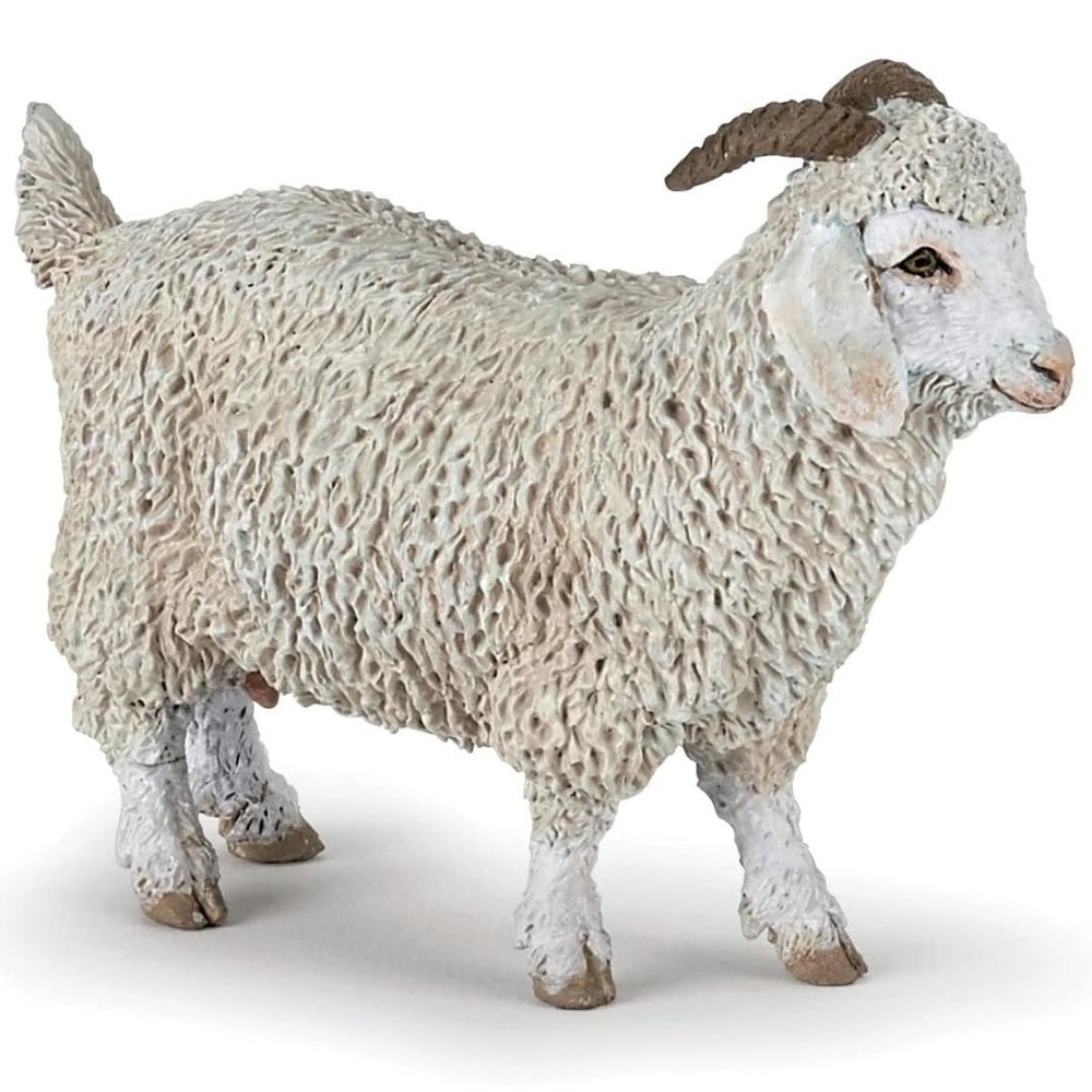 Angora Goat Farm Animal Figurine - Hand Painted Farm Animal Toy Action Figure - Picture 2 of 15